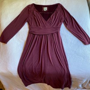 Maeve burgundy knit midi dress